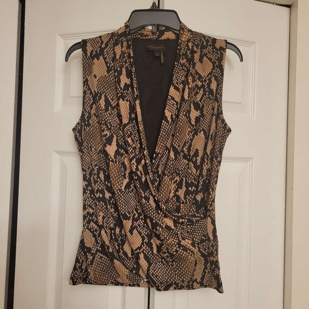 Snake skin print sleeveless blouse